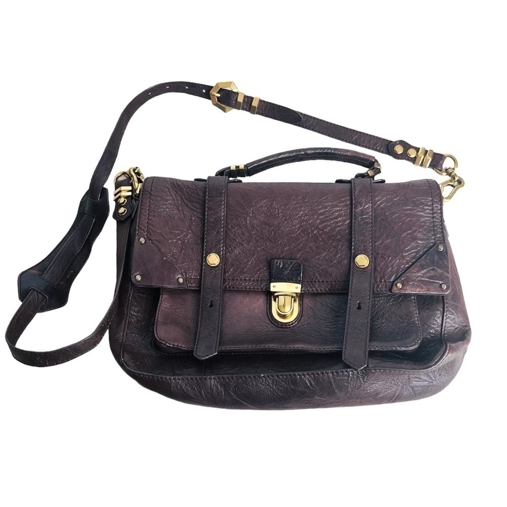 orYANY Large Flap Satchel Brown Briefcase Messenger Crossbody Bag